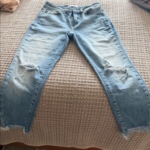 KanCan Light Blue Distressed Ankle Jeans